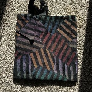 Geometric Striped Tote Bag